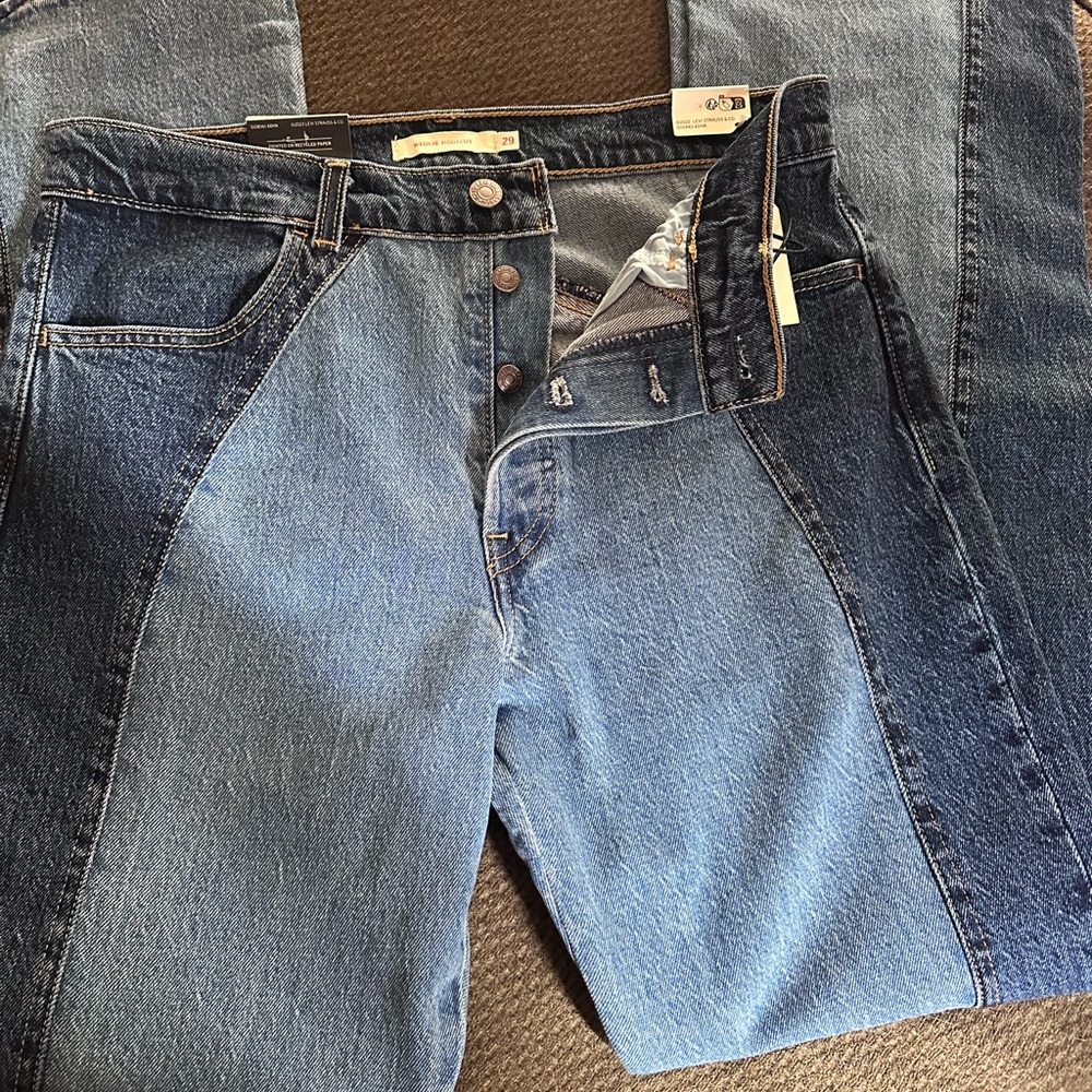 Levi's Two-Tone Denim Straight Leg Jeans